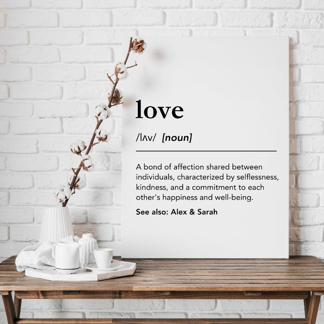 Custom love definition with family name dictionary canvas print (Creator Uploaded)
