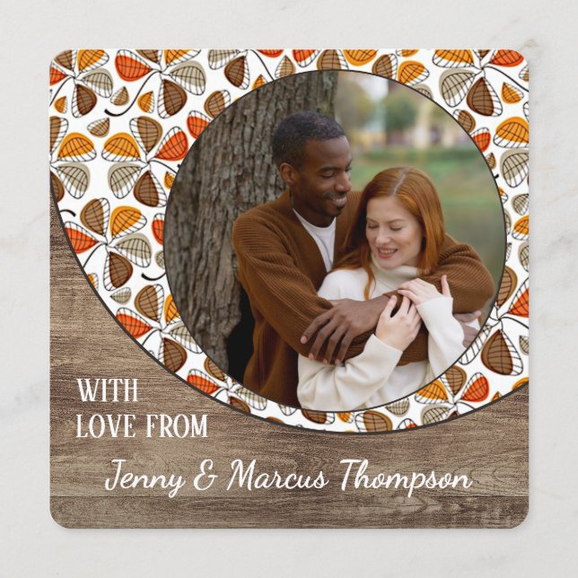 Custom Love For A Happy Thanksgiving Holiday Card (Front)