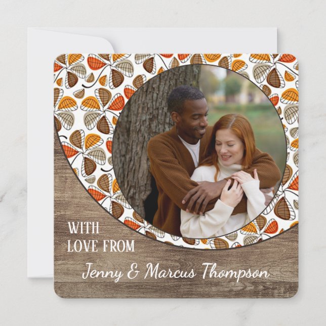 Custom Love For A Happy Thanksgiving Holiday Card (Front)