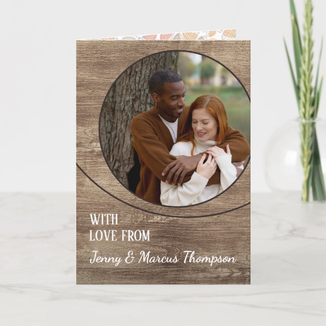 Custom Love For A Happy Thanksgiving Holiday Card (Front)