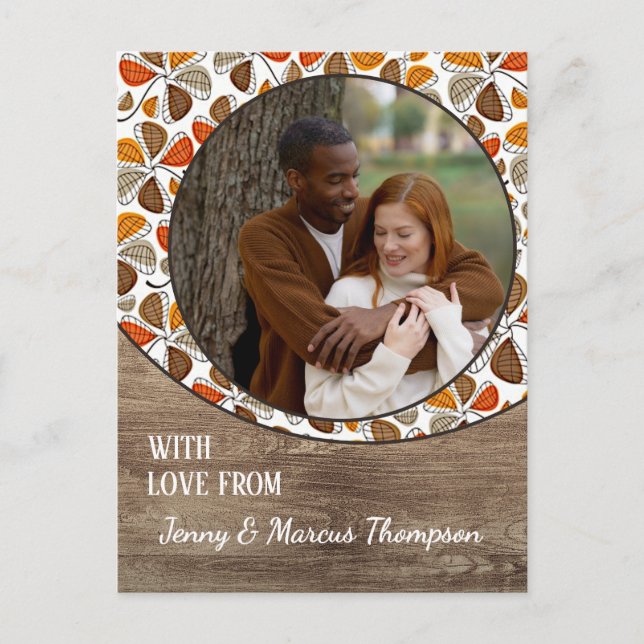 Custom Love For A Happy Thanksgiving Holiday Card (Front)