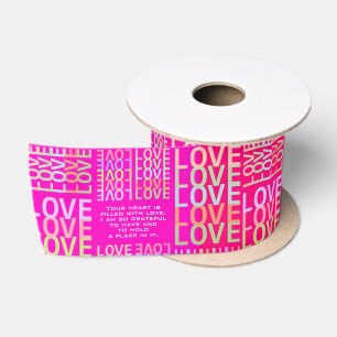 Custom "LOVE" for Wedding Anniversary and Couples Satin Ribbon