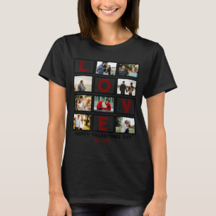 Custom Love Happy Valentines Day 8 Photo Collage T T-Shirt