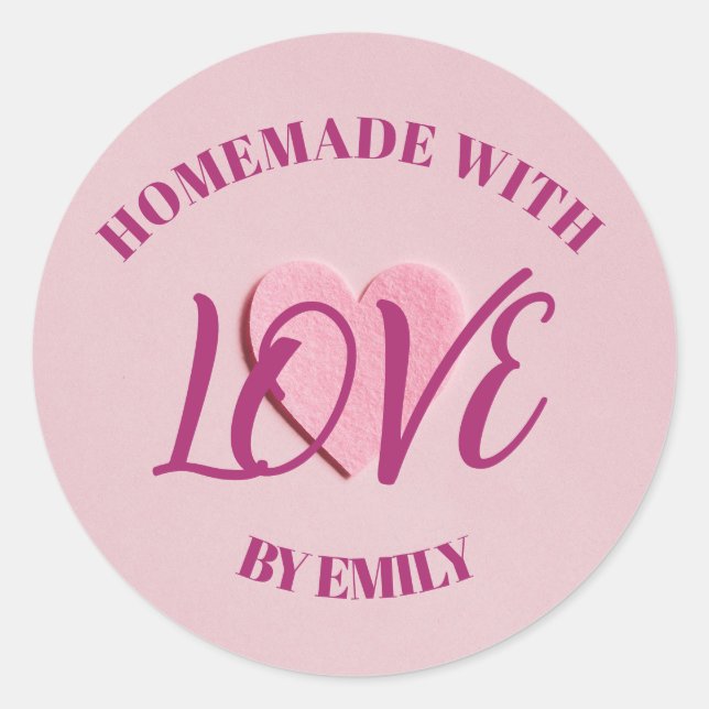 "Custom Love & Heart Round Stickers" Classic Round Sticker (Front)