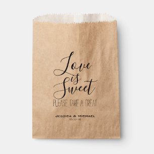 Custom Love is sweet wedding candy buffet favour Bags