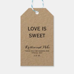 Custom Love is Sweet Wedding Gift Tags