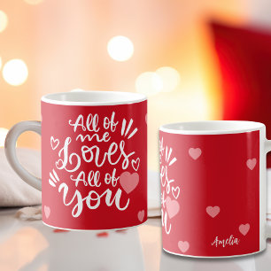 Custom Love Message Hearts Personalised Name Coffee Mug