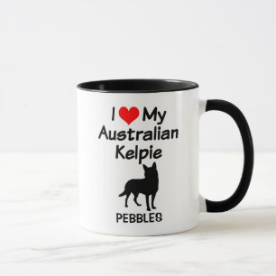 Custom Love My Australian Kelpie Dog Mug
