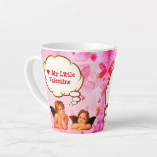 Custom LOVE MY LITTLE VALENTINE Cherub Angels Latte Mug