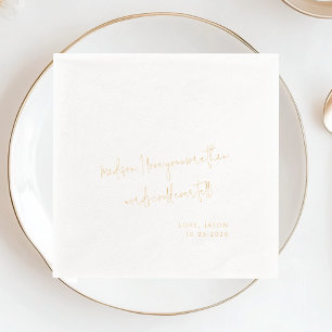 Custom Love Note Handwritten Style Wedding Vows  Foil Napkins