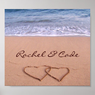 Custom Love on the Beach Poster