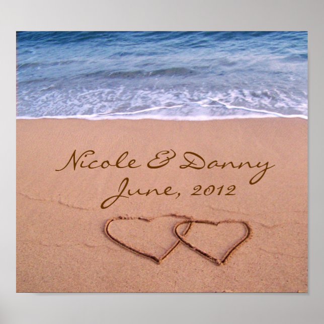Custom Love on the Beach Poster with date (Front)