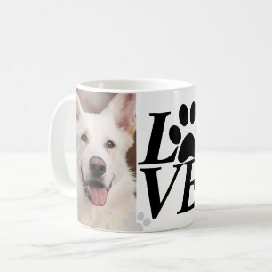 Custom LOVE Paw Print Dog Lover Mug