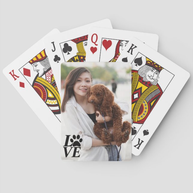 Custom LOVE Paw Print Playing Cards  (Back)