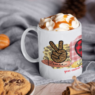 Custom Love Peace Corgi Valentine's Day Dog Coffee Mug