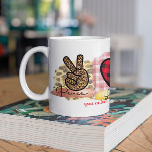 Custom Love Peace Maltese Valentine's Day Dog Coffee Mug