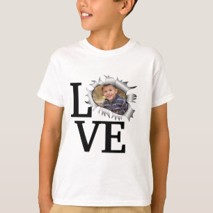 Custom love photo in a vintage hole T-Shirt