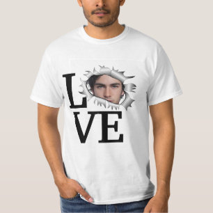 Custom love photo in a vintage hole T-Shirt