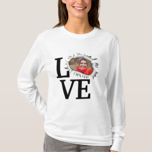 Custom love photo in a vintage hole T-Shirt
