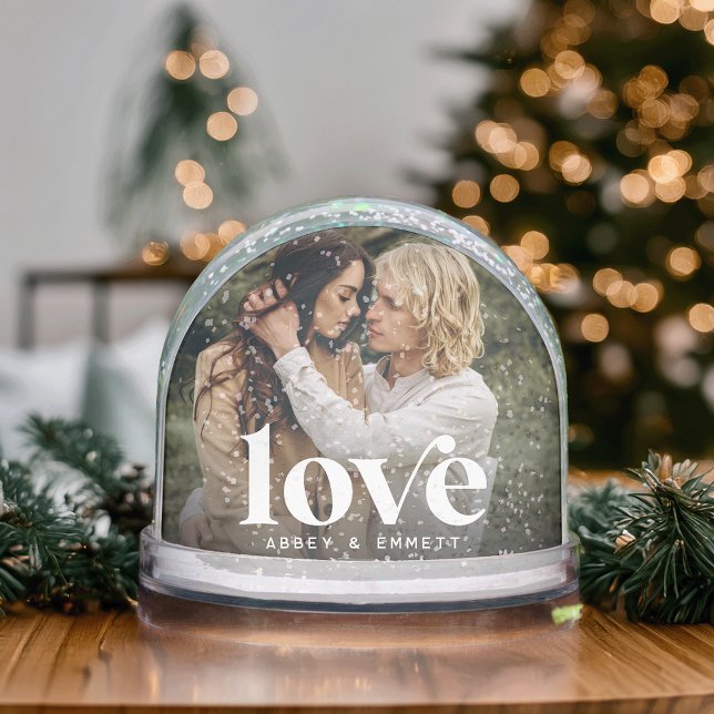 Custom Love Photo Snow Globe with Names (Creator Uploaded)