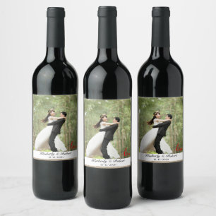 Custom Love Photo Wedding Wine Label