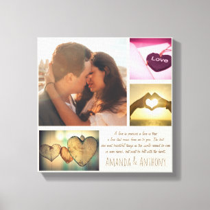 Custom love poem and photo collage canvas print