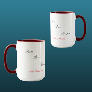 Custom Love Preschool Teacher Combo Mug