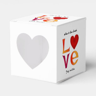 Custom LOVE Square Wedding Date Celebration Date Favour Box