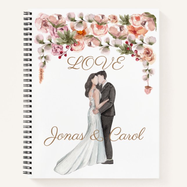 Custom Love Wedding Edit inside design paper Noteb Notebook (Front)