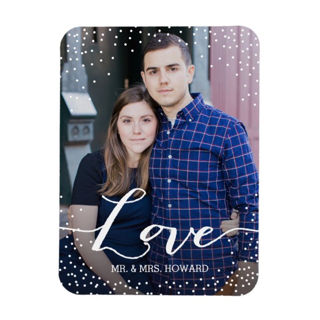 Custom Love Wedding Photo Magnet (Vertical)