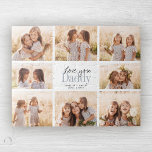 Custom Love You Daddy Fathers Day Photo Collage Jigsaw Puzzle<br><div class="desc">Love you Daddy! Beautiful modern family photo collage gift for a beloved father combines whimsical handwritten script with modern typography and layout. Fill this custom jigsaw puzzle with 8 favourite family photos of children,  weddings and other life events and bring a smile to dad's face for years to come.</div>