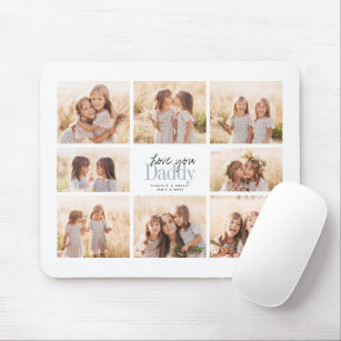 Custom Love You Daddy Fathers Day Photo Collage Mouse Mat