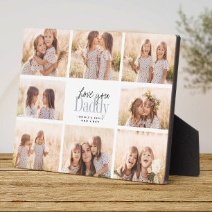 Custom Love You Daddy Fathers Day Photo Collage Plaque
