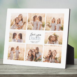 Custom Love You Daddy Fathers Day Photo Collage Plaque