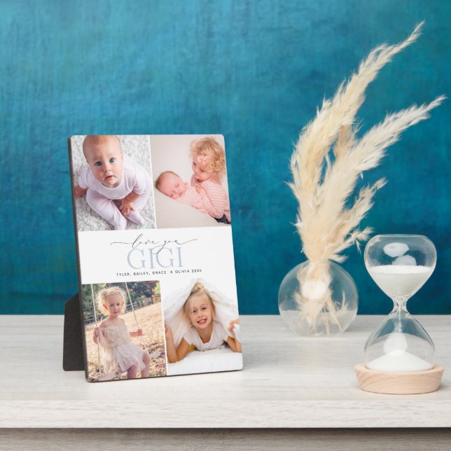 Custom Love You Gigi 4 Photo Collage Plaque (Side)