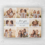 Custom Love You Grandma Grandkids Photo Collage Jigsaw Puzzle<br><div class="desc">Love you Grandma! Beautiful modern family photo collage gift for a beloved grandmother combines whimsical handwritten script with modern typography and layout. Fill this custom jigsaw puzzle with 8 favourite family photos of grandchildren,  weddings and other life events and bring a smile to grandma's face for years to come.</div>