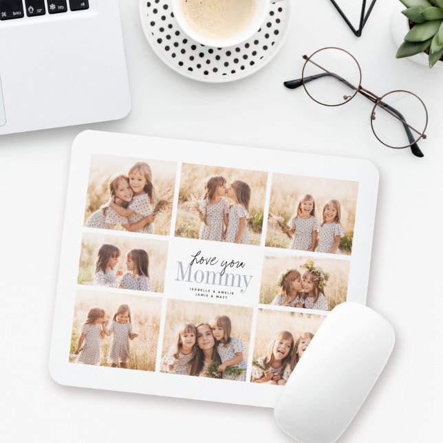 Custom Love You Grandma Grandkids Photo Collage Mouse Mat (Creator Uploaded)