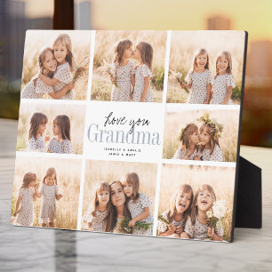 Custom Love You Grandma Grandkids Photo Collage Plaque