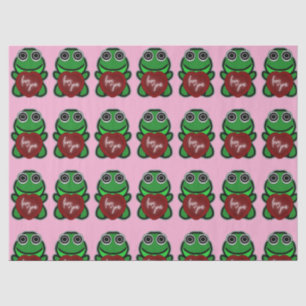 Custom Love You Kawaii Frog Heart Gift Tissue Paper