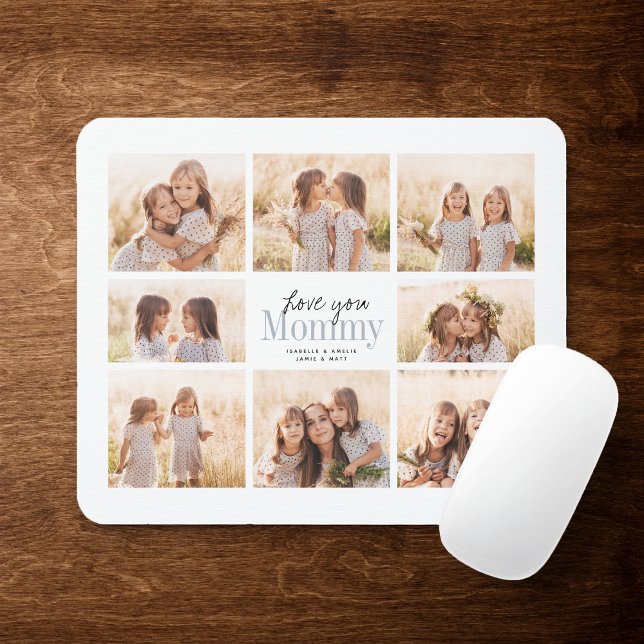 Custom Love You Mommy Mothers Day Photo Collage Mouse Mat (Creator Uploaded)