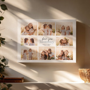 Custom Love You Mummy Mothers Day Photo Collage Canvas Print