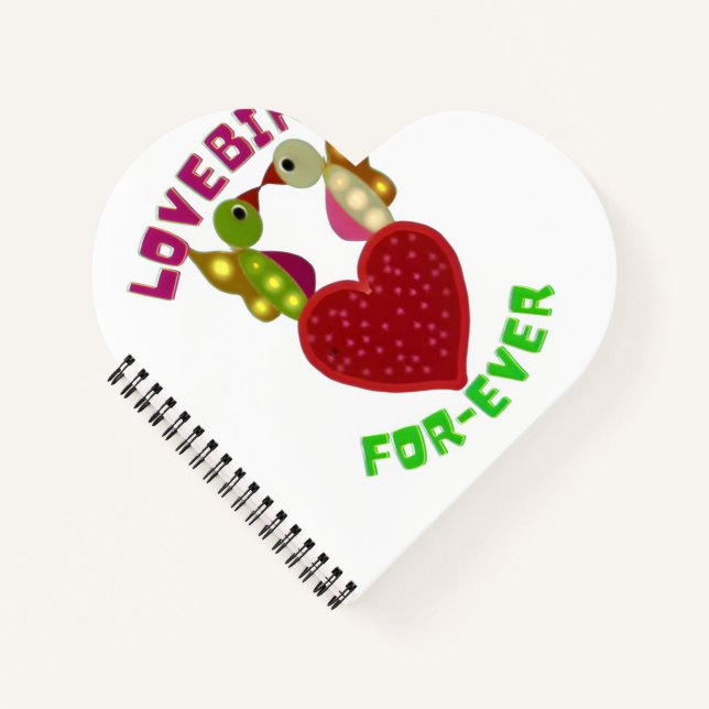 Custom Lovebirds Heart Gift Classic Playing Cards Notebook (Front)
