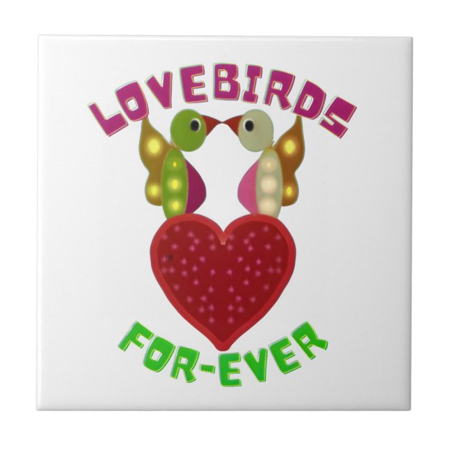 Custom Lovebirds Heart Gift Classic Playing Cards Tile (Front)