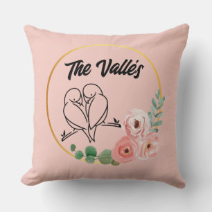 Custom Lovebirds Throw Pillow Sofa Bedroom