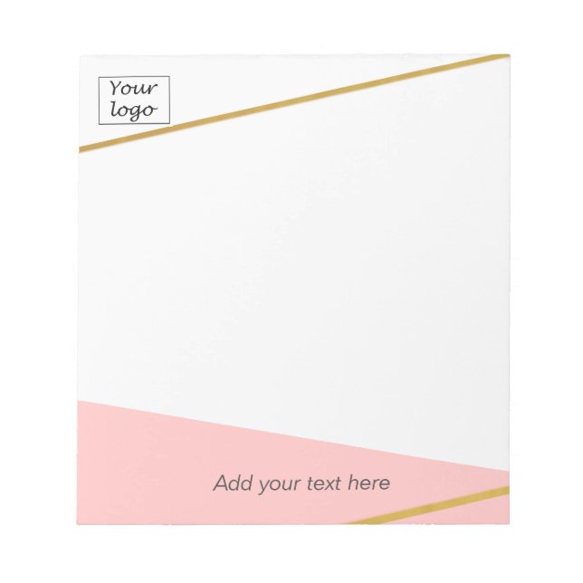 Custom Lovely Pink And Chic Gold Line Notepad (Front)