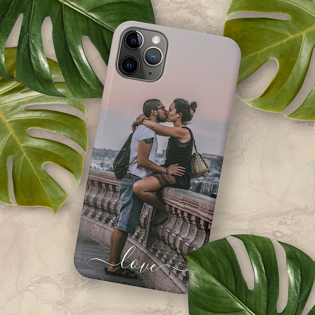 Custom Lovers Picture And Simple Love Quote Text iPhone Case (Creator Uploaded)