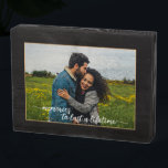 Custom Lovers Picture And Simple Love Quote Text Wooden Box Sign<br><div class="desc">Romantic photo block with 'memories to last a lifetime' text written in a stylish elegant typography font. With option to personalise or customise with photo of your choice. Fun keepsake gift, easily customisable with your favourite photograph. Fun gift for Valentine's day for your wife or husband, girlfriend or boyfriend, fiancee...</div>