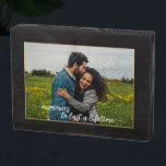 Custom Lovers Picture And Simple Love Quote Text Wooden Box Sign<br><div class="desc">Romantic photo block with 'memories to last a lifetime' text written in a stylish elegant typography font. With option to personalise or customise with photo of your choice. Fun keepsake gift, easily customisable with your favourite photograph. Fun gift for Valentine's day for your wife or husband, girlfriend or boyfriend, fiancee...</div>
