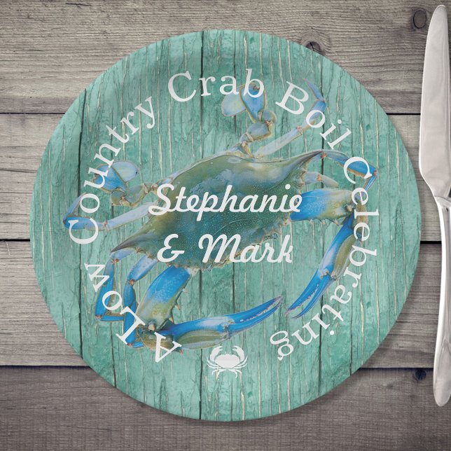 Custom Low Country Crab Boil Celebration Paper Plate (Creator Uploaded)