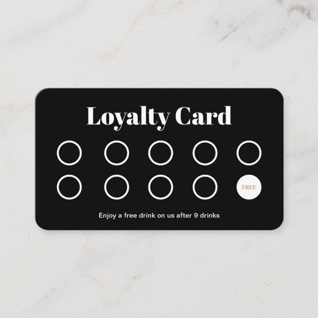Custom Loyalty Card - Simple Black and White (Front)